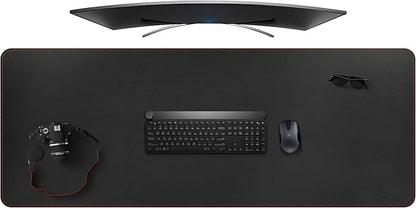 ZORESYN Large Office Desk Pad (63" x 23.6") - Waterproof PU Leather Desk Mat with Non-Slip Base, Oversized Extended Mousepad for Keyboard & Mouse, Black