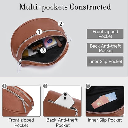 GAEKEAO Crossbody Bum Bags for Women Vegan Leather Fanny Packs Belt Bag Trendy Cross Body Purse Travel