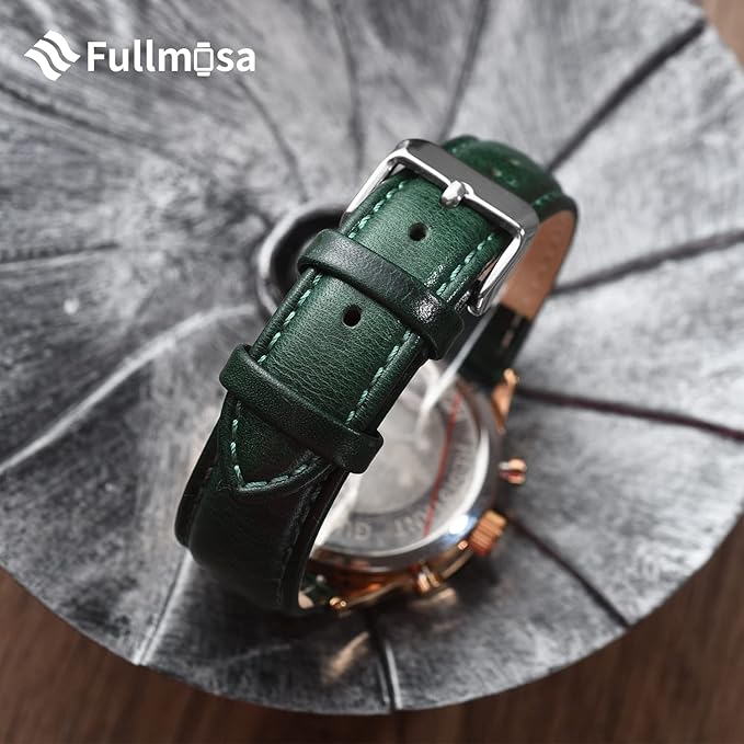 Fullmosa Watch Band, Quick Release Leather Watch Strap for Men Women, Replacement Bands Width 12mm 14mm 16mm 18mm 19mm 20mm 21mm 22mm 24mm