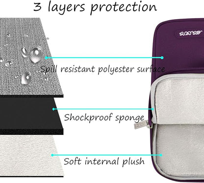 MOSISO Laptop Case 14 inch, 14 inch Laptop Sleeve Compatible with HP Lenovo Dell ASUS Acer, HP Stream, Dell Latitude, Lenovo IdeaPad, Polyester Vertical Computer Sleeve Bag with Pocket, Magenta Purple