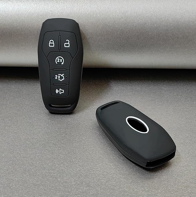 REPROTECTING Silicone Rubber Key Fob Cover Compatible with 2013-2018 Ford Edge Explorer F-150 F-250 Super Duty F-350 Super Duty Fusion Mustang Lincoln MKX M3N-A2C31243300