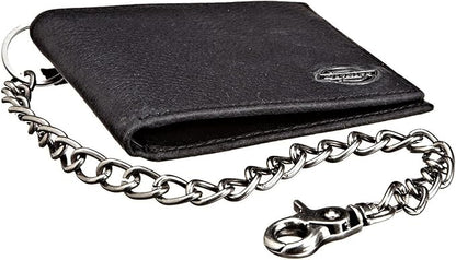 Dickies Men's RFID Everyday Leather Bifold Chain Wallet Black