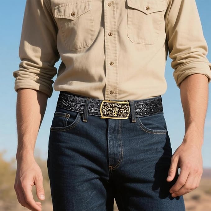 Dubulle Designer Mens Belts, Sliding Automatic Buckle Ratchet Dress Belt TOP Genuine Leather Strap Gifts