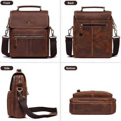 gzcz Leather Sling Shoulder Crossbody Bag Man Purse Messenger Bags for Men Women Outdoor Travel Business | Man, Purse, Outdoor, Travel, Business