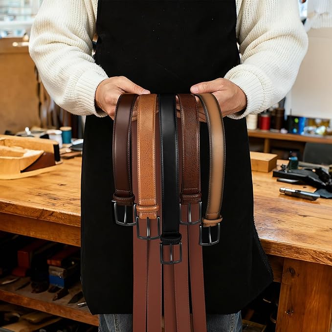 Men's Belt Genuine Leather Belt for Men Dress Casual Golf Jeans Pants 1 3/8"