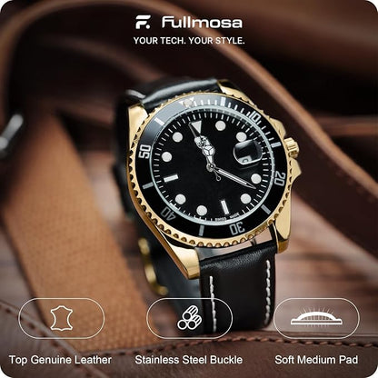 Fullmosa Watch Band, Quick Release Leather Watch Strap for Men Women, Replacement Bands Width 12mm 14mm 16mm 18mm 19mm 20mm 21mm 22mm 24mm