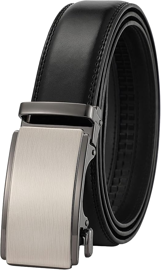 Lingli Men's Belt,Ratchet Dress Belt with Automatic Buckle Brown/Black-Trim to Fit-35mm wide