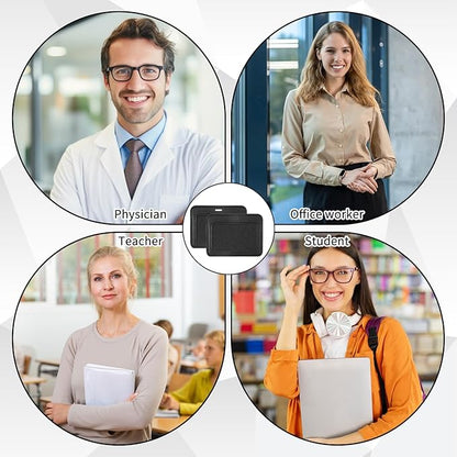 1 Pcs ID Badge Holder Horizontal Black Badge Holder Name Tag Holders Leather Black Waterproof Name Badges Holders Single-Side Clear Card Multiple Card Slots Holderes for Staff Offices Employees