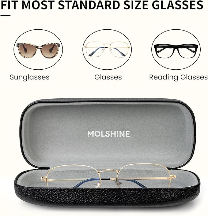 molshine Hard Shell Sunglasses Case, Classic Large Glasses Case for Women Men, Sunglass Eyeglasses