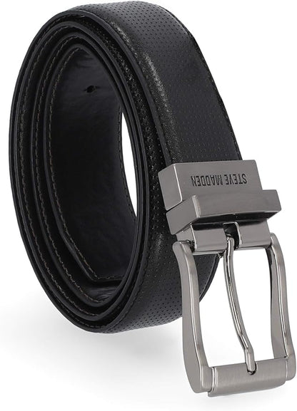 Steve Madden Men's Reversible Men's Dress Casual Every Day Leather Belt
