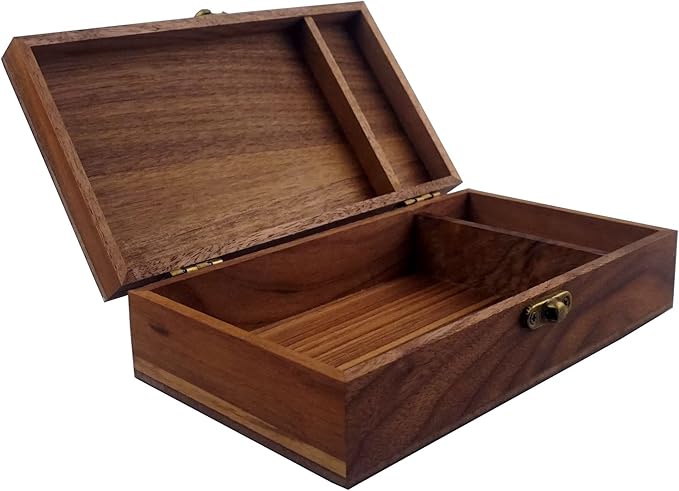 Walnut Handmade Walnut Partition Wooden Box for Keepsakes, Photos, Jewelry Ring Wedding Gift Box