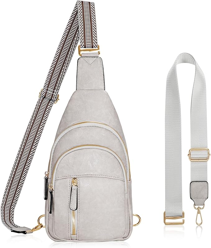 SUOSDEY Sling Bags for Women - Crossbody Leather Sling Backpack Chest Shoulder Bags for Casual Traveling Hiking Cycling