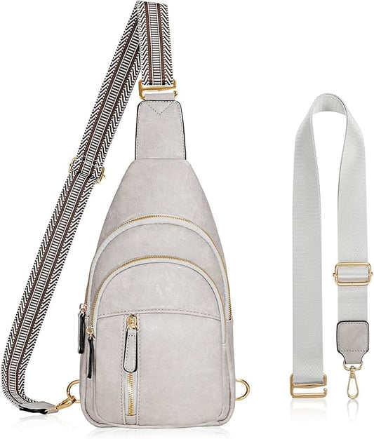 SUOSDEY Sling Bags for Women - Crossbody Leather Sling Backpack Chest Shoulder Bags for Casual Traveling Hiking Cycling