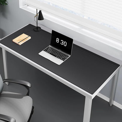 Cacoy Large Desk Pad 48" x 20", Extended Leather Desk Mat Protector, Desk matt for Desktop, Large Gaming Computer Mouse Pad, Office Desk Cover Mat, Waterproof Desk Blotter for Office and Home (Black)