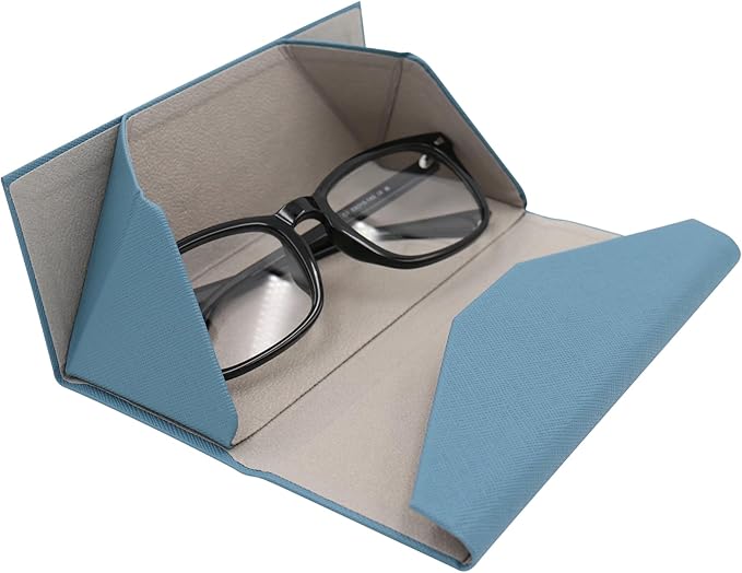 Real Sic Glasses Case for Men and Women - Magnetic Folding Hard Shell Sunglass Holder - Inspired by Solid Color