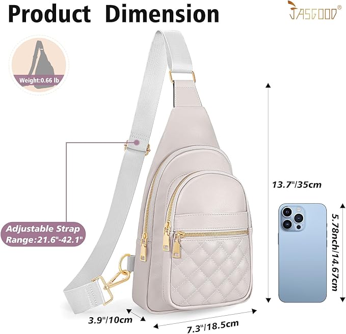 Sling Bag for Women Crossbody Leather Fanny Packs Chest Bag Fashion Sling Backpack Travel JASGOOD