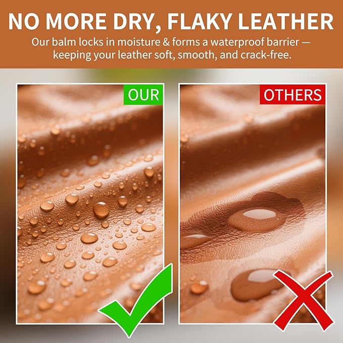 Leather Recoloring Balm and Scratch Repair Kit, Light Brown Leather Restorer for Couches, Furniture, Car Seats, Leather Paint & Stain for Sofa, Chairs, Bags, and More