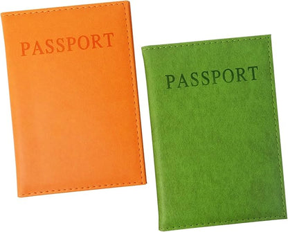 Honbay 2PCS Artificial Leather Passport Holder Cover Passport Case for Men and Women