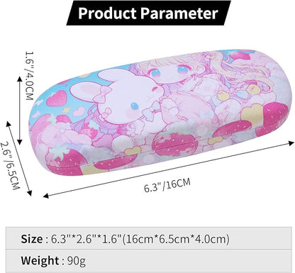 PERFECTSIGHT Hard Shell Eyeglasses Case, PU Leather Protective Glasses Case, Cute Eyeglass Case for Women Men Girls