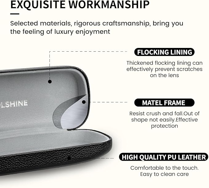 molshine Hard Shell Sunglasses Case, Classic Large Glasses Case for Women Men, Sunglass Eyeglasses