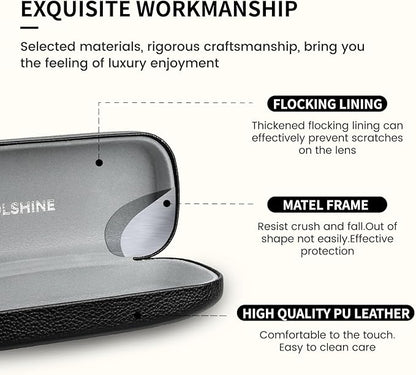 molshine Hard Shell Sunglasses Case, Classic Large Glasses Case for Women Men, Sunglass Eyeglasses
