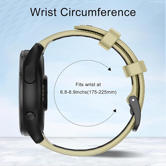 ISABAKE 22mm Watch Band for Gamrin Forerunner 265/Forerunner 255/Vivoactive 4 45mm/Venu 2/Venu 3, Silicone Quick Release Replacement Wristband
