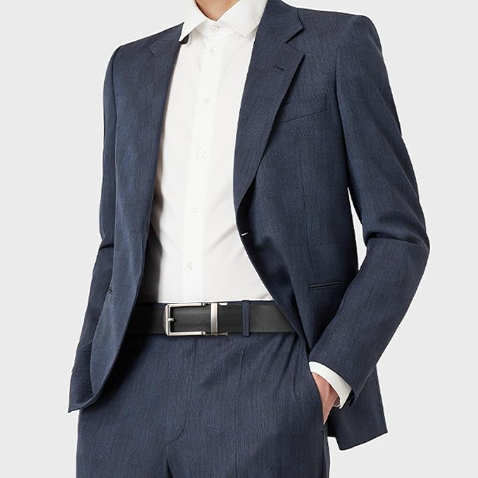 SENDEFN Men's Leather Dress Casual Belt 1 3/8" Automatic Adjustable Click Buckle Belts with Gift Box