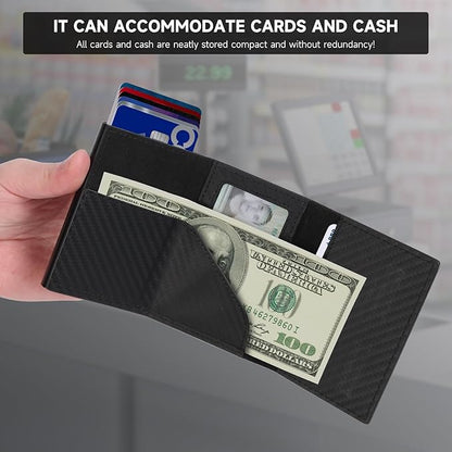 Slim Wallet for Men,Trifold Wallets for Men Holds 10 Cards,10 Bills,ID Window | Ridge wallets for men,Minimalist Pop Up Wallet for Men-RFID Blocking Mens Trifold Wallet(Men's Gifts)