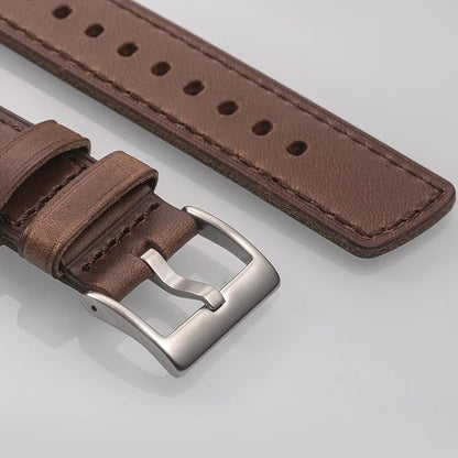 hemsut h Leather Watch Bands for Men, Horween Quick Release Leather Watch Strap Vintage Watch Replacement Wrap of 18mm, 20mm, 22mm
