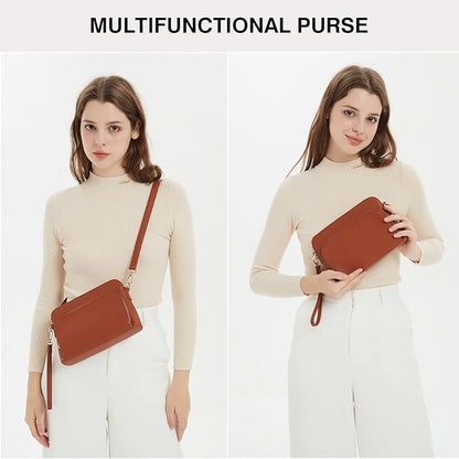 Marvolia Crossbody Bag for Women - PU Leather Shoulder Bag Trendy Small Crossbody Purse Bag for Travel Work Party