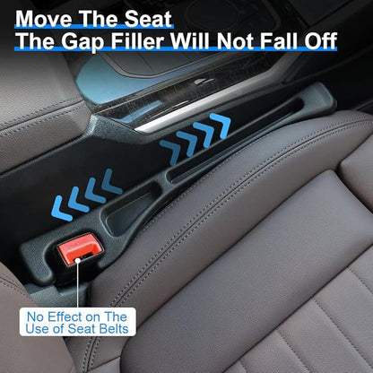 2PCS Car Seat Gap Filler,Anti-Drop Car Seat Crack Organizer,Prevent Items Falling Between Seats - Flexible & Durable for Universal Vehicles,Car Interior Accessories(Black)