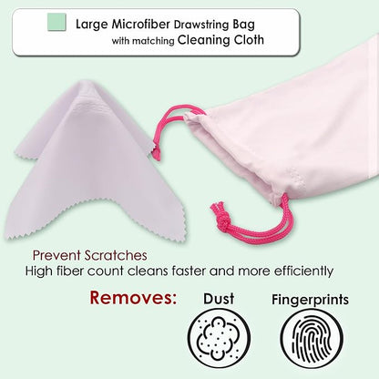 MyEyeglassCase® Large Hard Sunglasses Case | fits Large curved Sunglasses, with microfiber bag and cleaning cloth