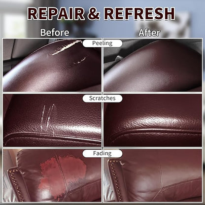 Maroon Leather Recoloring Balm with 100ml Mink Oil,Leather Couch Scratch Remover,Leather Repair kit for Vinyl Furniture and Car Interior,Leather Dye Paint,Mink Oil for Leather
