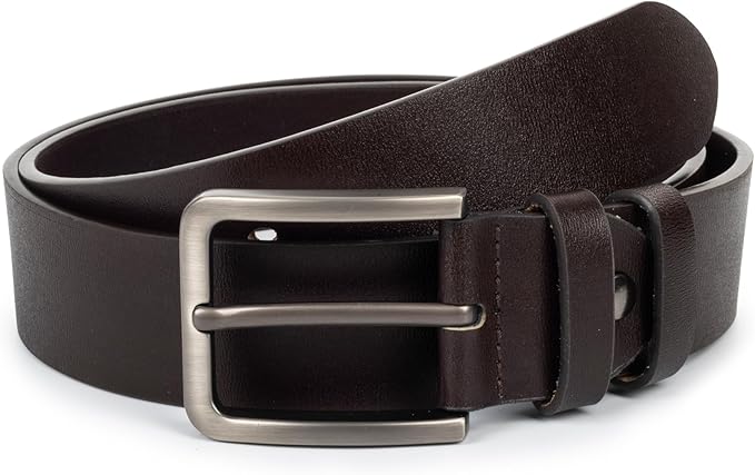 INOGIH Men's Dress Belt - Genuine Leather - Pin-Buckle - Classic Waist Belt for Daily Life