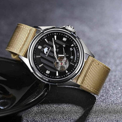 BISONSTRAP Men’s Nylon Watch Bands, Two-Piece Military Watch Straps, Quick Release, Brushed Buckle, Band Width 18mm 19mm 20mm 22mm