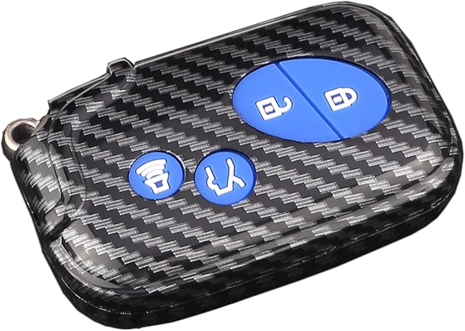 Key Fob Cover Case Fit for 2005-2018 Lexus ES350 GS300 GS350 GS430 GS450h ISC IS250 IS350 LS460 LS600h Keyless Entry Remote Case Holder ABS Carbon Fiber Pattern (Blue)