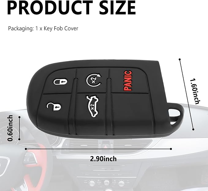 Stacool 5 Buttons Key Fob Cover,Key Fob Replacement for Protecting Remote Key,Key Fob Case Compatible with Jeep Dodge Chrysler (White)