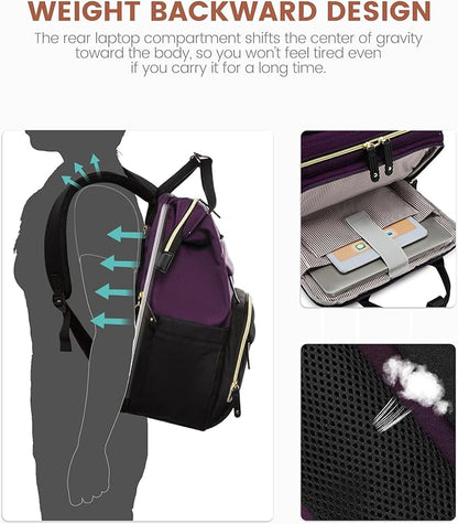 LOVEVOOK Laptop Backpack for Women, 15.6'' Waterproof Nurse Bag Teacher Work Backpack Purse for Women, Travel Computer Backpack for College Office Business Ladies