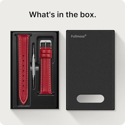 Fullmosa Watch Band, Quick Release Leather Watch Strap for Men Women, Replacement Bands Width 12mm 14mm 16mm 18mm 19mm 20mm 21mm 22mm 24mm