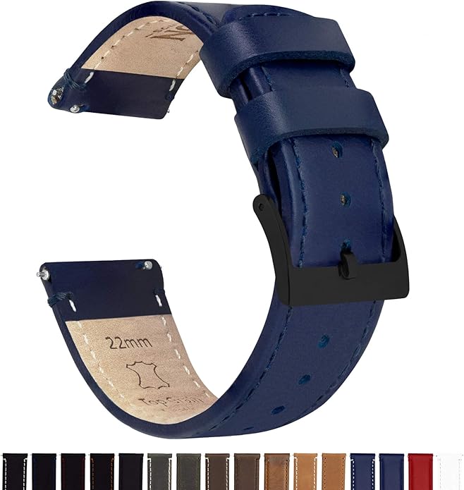 BARTON WATCH BANDS - Top Grain Leather Watch Bands Compatible with Apple Watch Models - 1, 2, 3, 4, 5, 6, 7, 8, 9, 10, SE, Ultra & Ultra 2