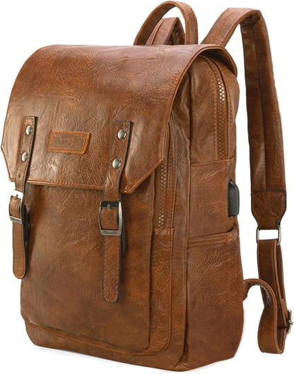 Montana West Wrangler Laptop Backpack with USB Charging Port, Vintage Travel Work College Bookbag for Women Men
