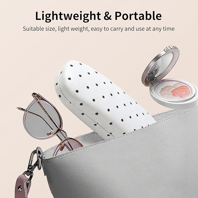 Glasses Case Hard, Cute Sunglasses Case for Women Leather Protective Case for Eyeglass with Cleaning Cloth