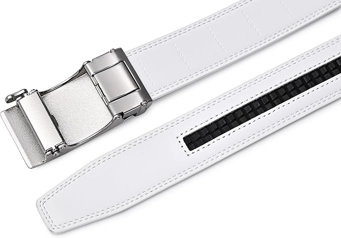 Lingli Men's Belt,Ratchet Dress Belt with Automatic Buckle Brown/Black-Trim to Fit-35mm wide