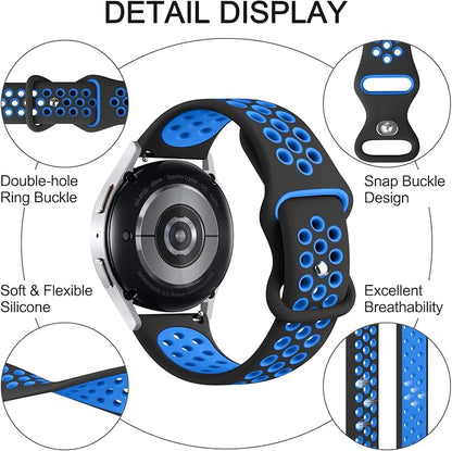 Meliya 20mm 22mm Watch Bands Quick Release Replacement Wristband, Soft Silicone Bands Breathable Sport Replacement Straps for Men Women