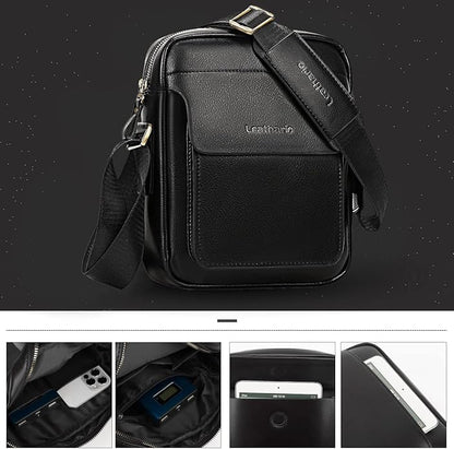 Leathario Crossbody Bag For Men Vegan Leather Shoulder Messenger Purse Sling Satchel Bag For Work Business Travel | Vegan Leather, Purse, For Work, Business, Travel