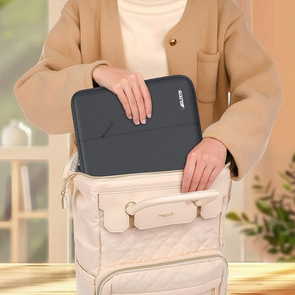 MOSISO Laptop Case 13.3 inch, 13-13.3 inch Laptop Sleeve Compatible with MacBook Air/Pro 13/Pro 14 M5 M4 M3 M2 M1, HP Dell ASUS Lenovo,Polyester Vertical Computer Sleeve Bag with Pocket, Dawn Gray