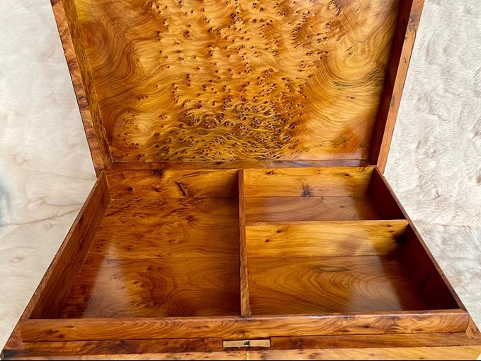 Hand Carved Wooden Multipurpose Keepsake Jewelry Decorative Art Box Storage Organizer (Large wood Box,Antique) (X-Large With Lock)