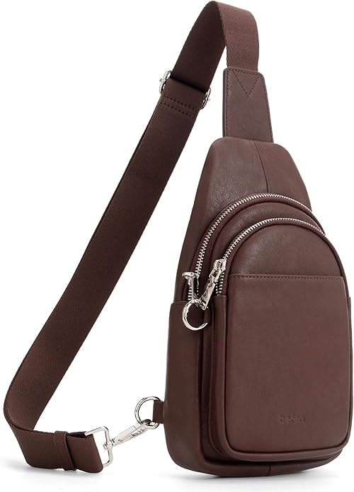 befen Genuine Leather Small Sling Bag for Women Anti-Theft Crossbody Chest Bags Fanny Packs for Travel with RFID Card Slots