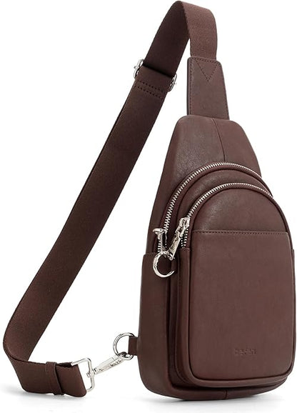 befen Genuine Leather Small Sling Bag for Women Anti-Theft Crossbody Chest Bags Fanny Packs for Travel with RFID Card Slots