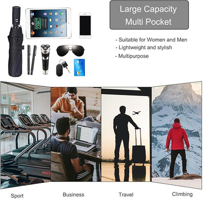LUUFAN Men's Genuine Leather Sling Bag Chest Shoulder Backpack Crossbody Bag for Casual Sports Hiking Running Travel